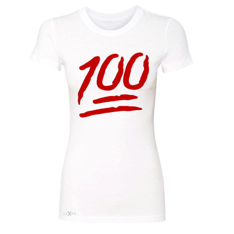 Emoji 100 Red Logo  Women's T-shirt Funny Cool Tee - Zexpa Apparel - 5