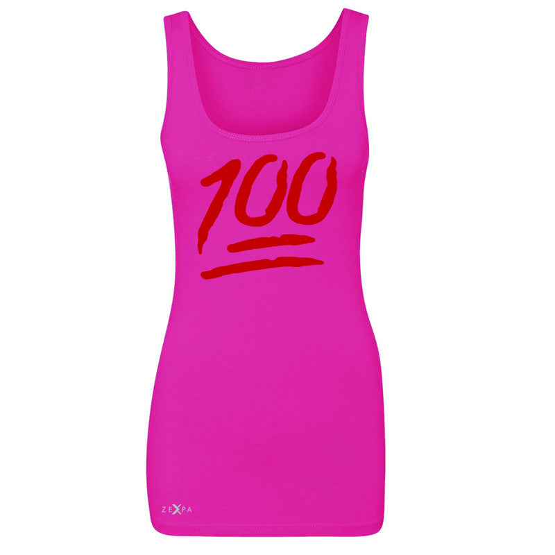 Emoji 100 Red Logo  Women's Tank Top Funny Cool Sleeveless - Zexpa Apparel - 2