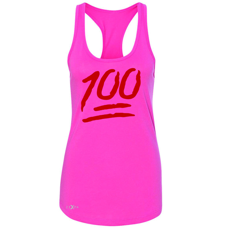 Emoji 100 Red Logo  Women's Racerback Funny Cool Sleeveless - Zexpa Apparel - 2