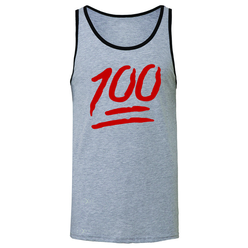 Emoji 100 Red Logo  Men's Jersey Tank Funny Cool Sleeveless - Zexpa Apparel - 2