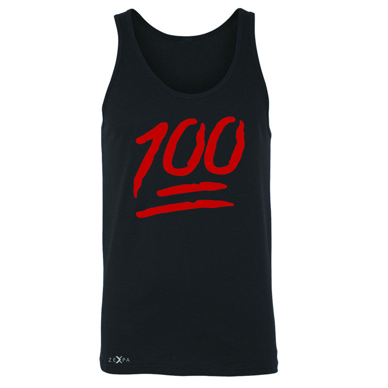 Emoji 100 Red Logo  Men's Jersey Tank Funny Cool Sleeveless - Zexpa Apparel - 1