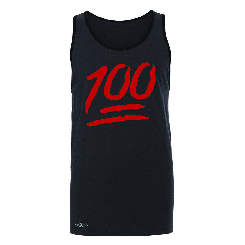 Emoji 100 Red Logo  Men's Jersey Tank Funny Cool Sleeveless - Zexpa Apparel - 3