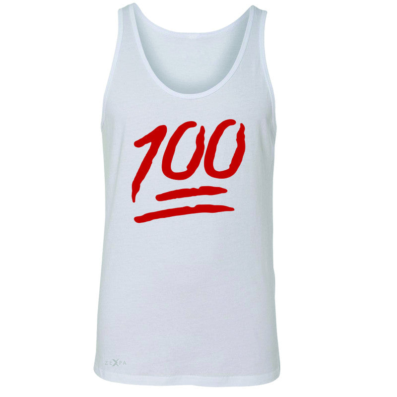 Emoji 100 Red Logo  Men's Jersey Tank Funny Cool Sleeveless - Zexpa Apparel - 5