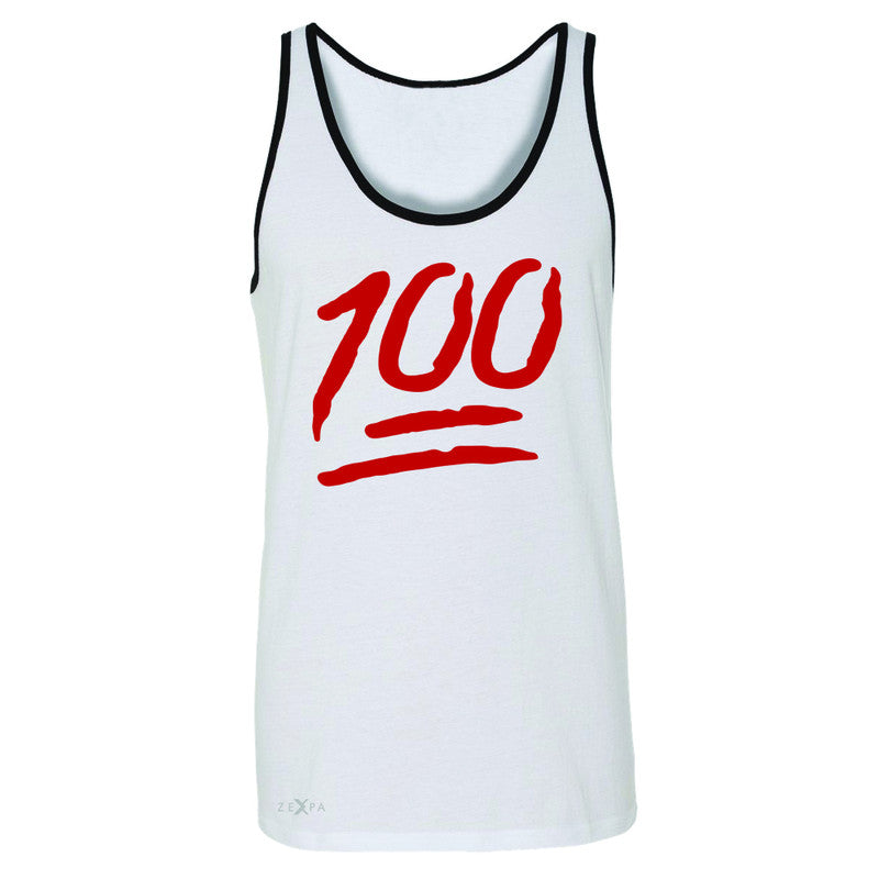 Emoji 100 Red Logo  Men's Jersey Tank Funny Cool Sleeveless - Zexpa Apparel - 6