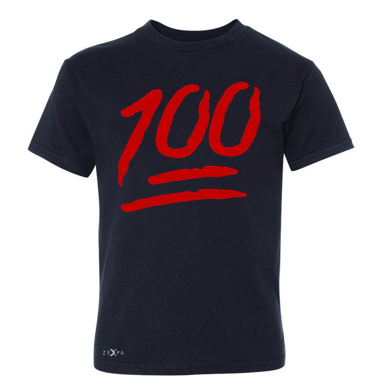 Emoji 100 Red Logo  Youth T-shirt Funny Cool Tee - Zexpa Apparel - 1