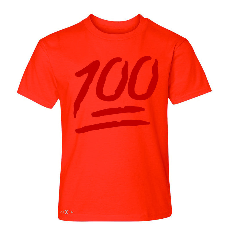 Emoji 100 Red Logo  Youth T-shirt Funny Cool Tee - Zexpa Apparel - 2