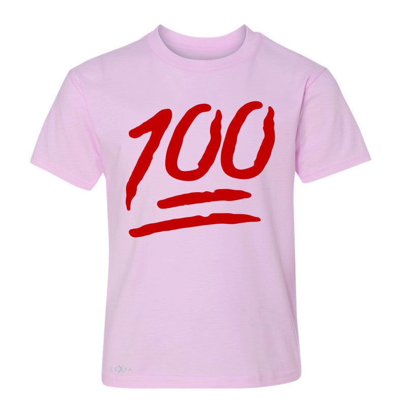 Emoji 100 Red Logo  Youth T-shirt Funny Cool Tee - Zexpa Apparel - 3