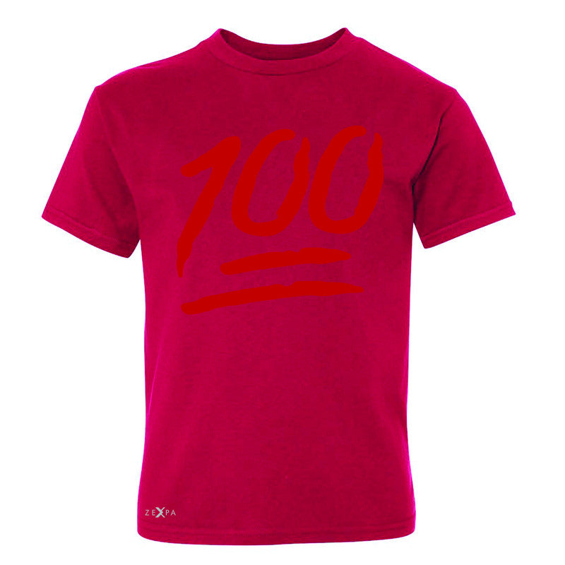Emoji 100 Red Logo  Youth T-shirt Funny Cool Tee - Zexpa Apparel - 4