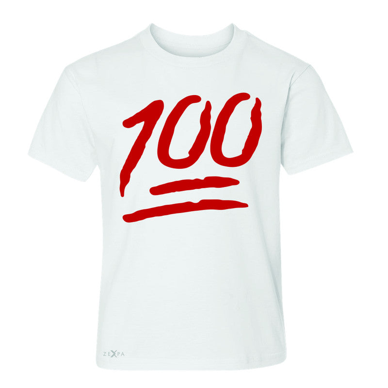Emoji 100 Red Logo  Youth T-shirt Funny Cool Tee - Zexpa Apparel - 5