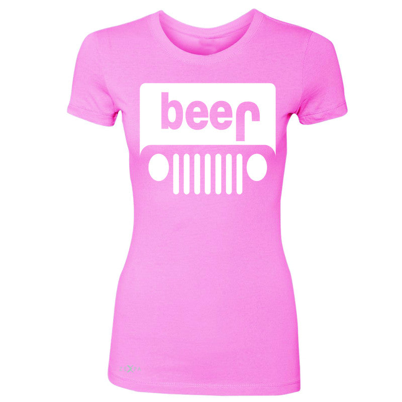 Beer Jeep Funny  Women's T-shirt Drinking Off-Road Party Alcohol Tee - Zexpa Apparel Halloween Christmas Shirts