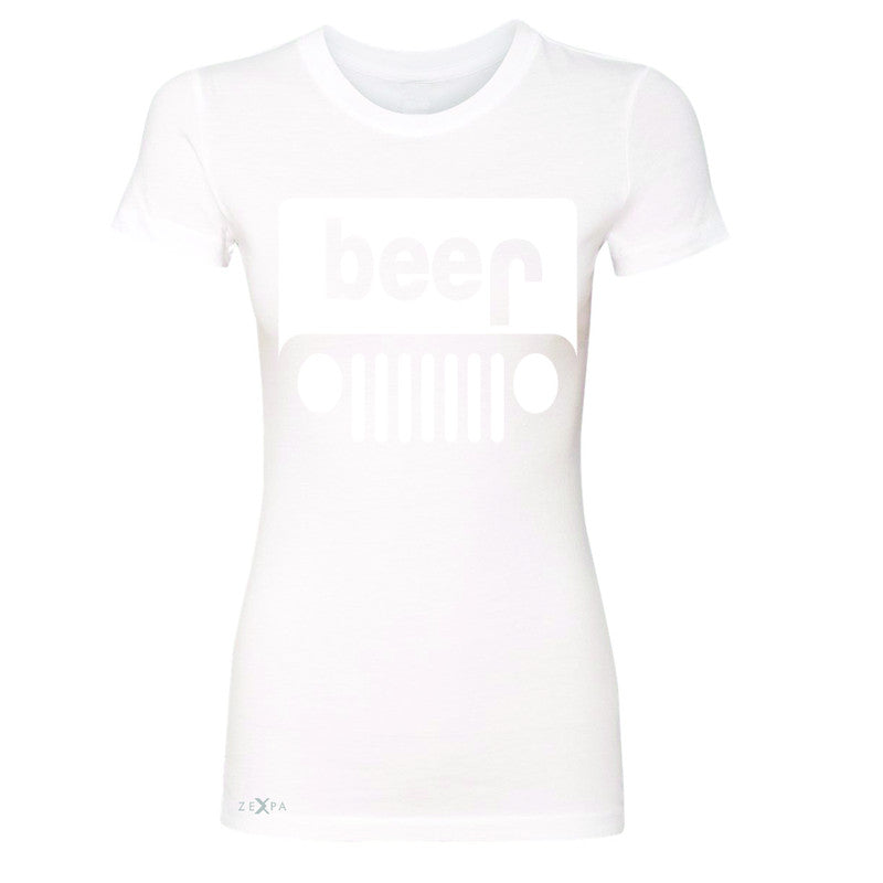 Beer Jeep Funny  Women's T-shirt Drinking Off-Road Party Alcohol Tee - Zexpa Apparel Halloween Christmas Shirts