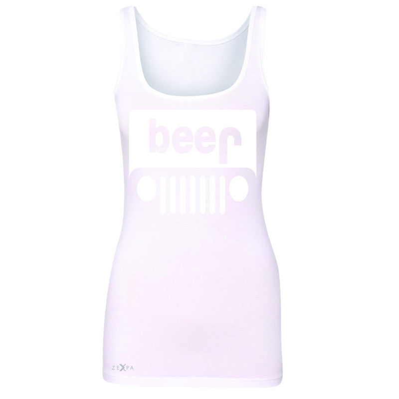 Beer Jeep Funny  Women's Tank Top Drinking Off-Road Party Alcohol Sleeveless - Zexpa Apparel Halloween Christmas Shirts