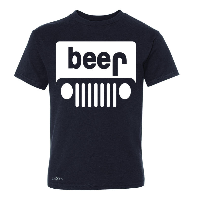 Beer Jeep Funny  Youth T-shirt Drinking Off-Road Party Alcohol Tee - Zexpa Apparel Halloween Christmas Shirts