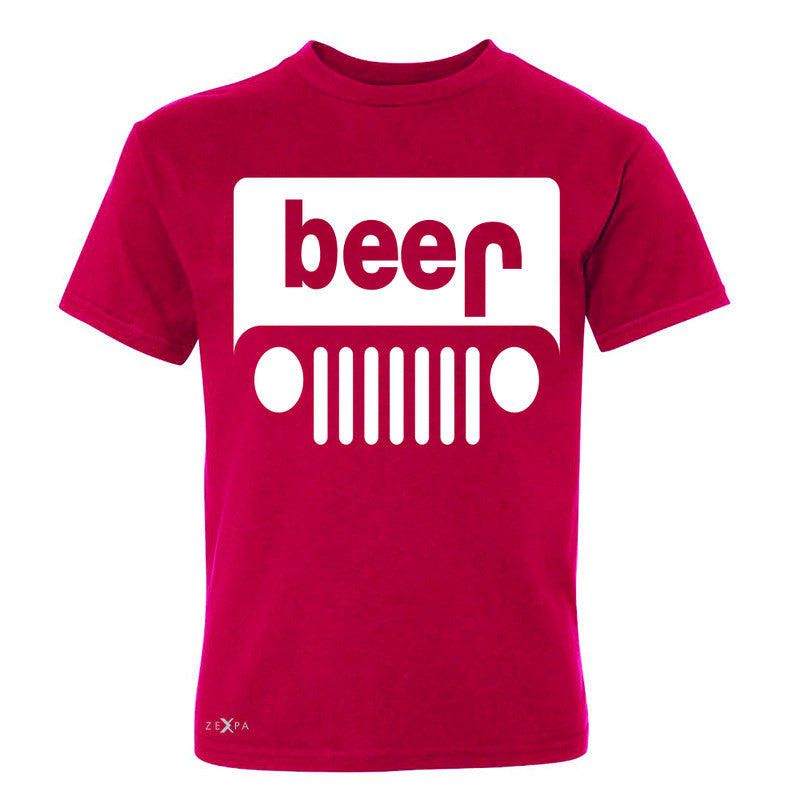 Beer Jeep Funny  Youth T-shirt Drinking Off-Road Party Alcohol Tee - Zexpa Apparel Halloween Christmas Shirts