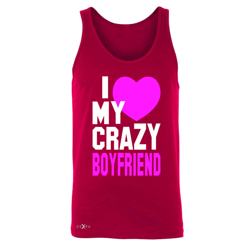 I Love My Crazy Boyfriend Men's Jersey Tank Couple Matching July 4 Sleeveless - Zexpa Apparel - 4