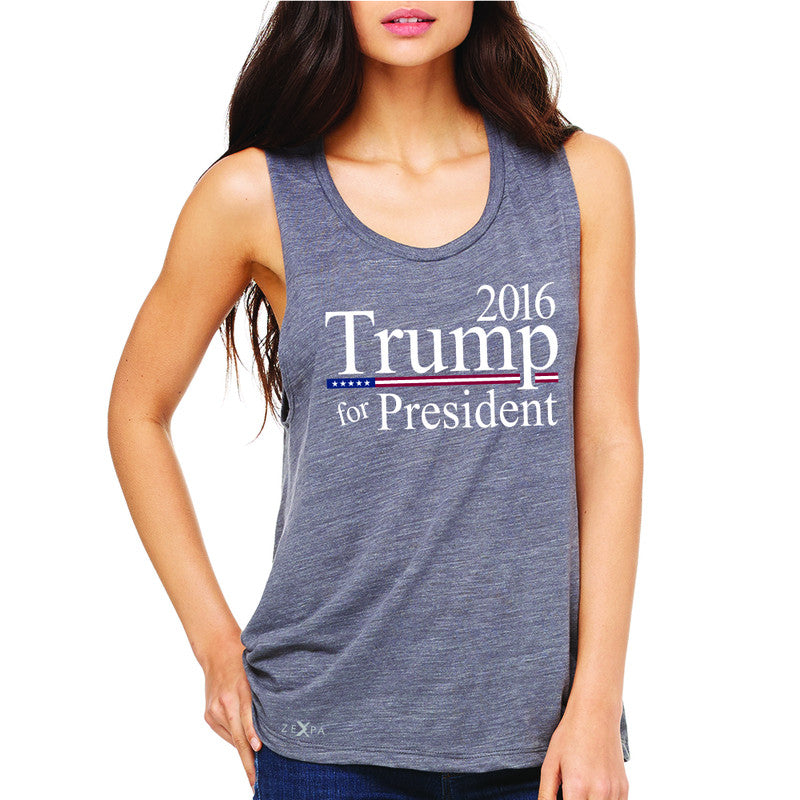 Trump for President 2016 Campaign Women's Muscle Tee Politics Sleeveless - Zexpa Apparel - 2