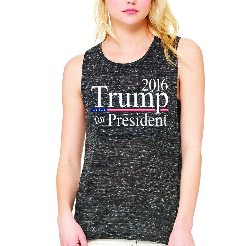 Trump for President 2016 Campaign Women's Muscle Tee Politics Sleeveless - Zexpa Apparel - 3