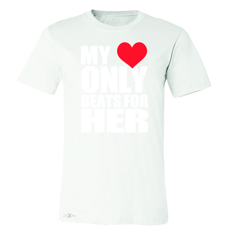 Zexpa Apparel™ My Heart Only Beats For Her Men's T-shirt Couple Matching July Tee - Zexpa Apparel Halloween Christmas Shirts