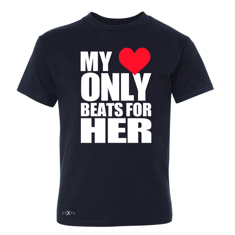 Zexpa Apparel™ My Heart Only Beats For Her Youth T-shirt Couple Matching July Tee - Zexpa Apparel Halloween Christmas Shirts