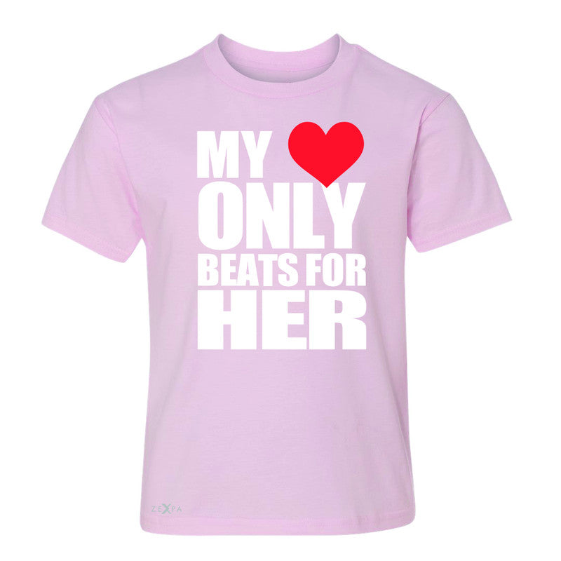 Zexpa Apparel™ My Heart Only Beats For Her Youth T-shirt Couple Matching July Tee - Zexpa Apparel Halloween Christmas Shirts