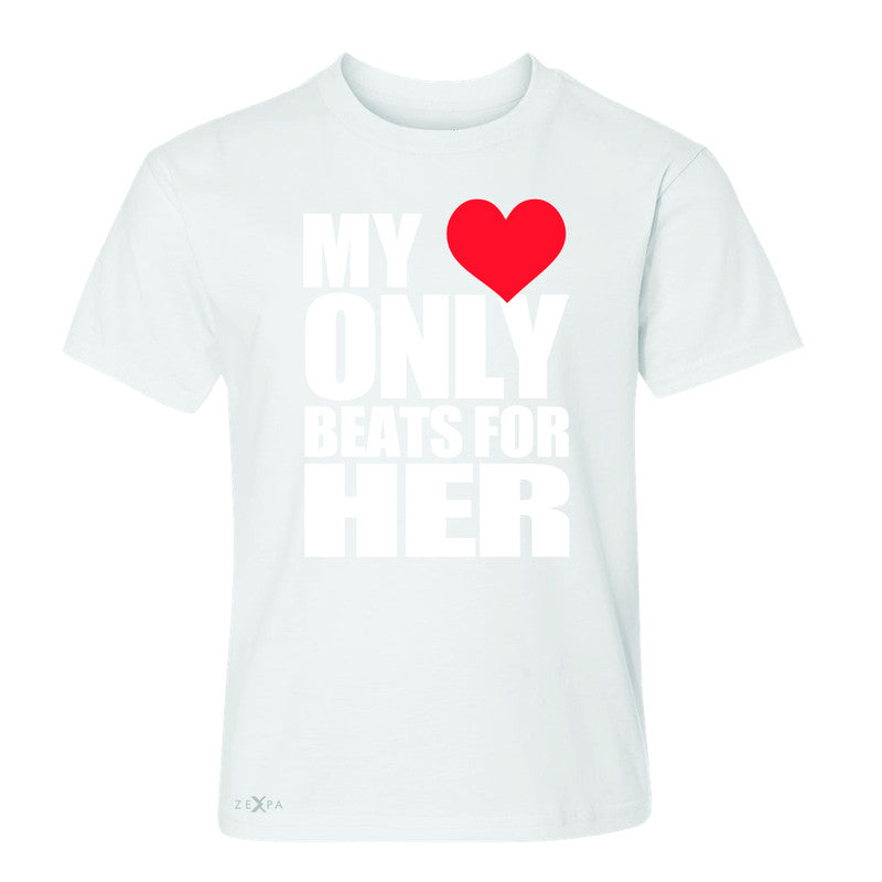 Zexpa Apparel™ My Heart Only Beats For Her Youth T-shirt Couple Matching July Tee - Zexpa Apparel Halloween Christmas Shirts