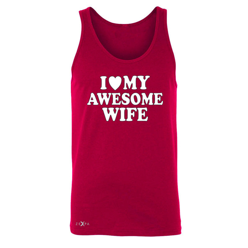 I Love My Awesome Wife Men's Jersey Tank Couple Matching Feb 14 Sleeveless - Zexpa Apparel - 4