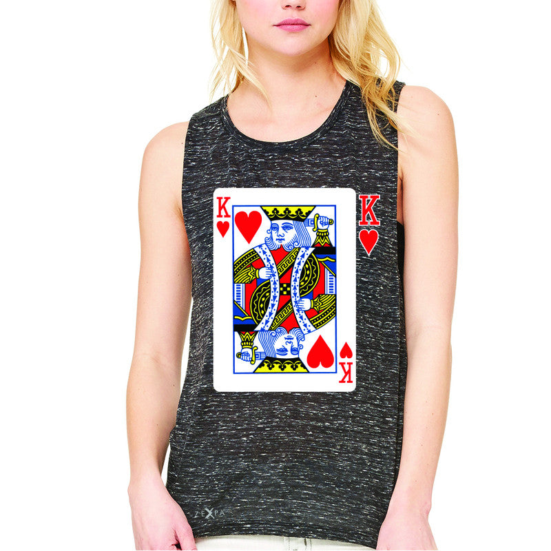 Playing Cards King Women's Muscle Tee Couple Matching Deck Feb 14 Sleeveless - Zexpa Apparel - 3