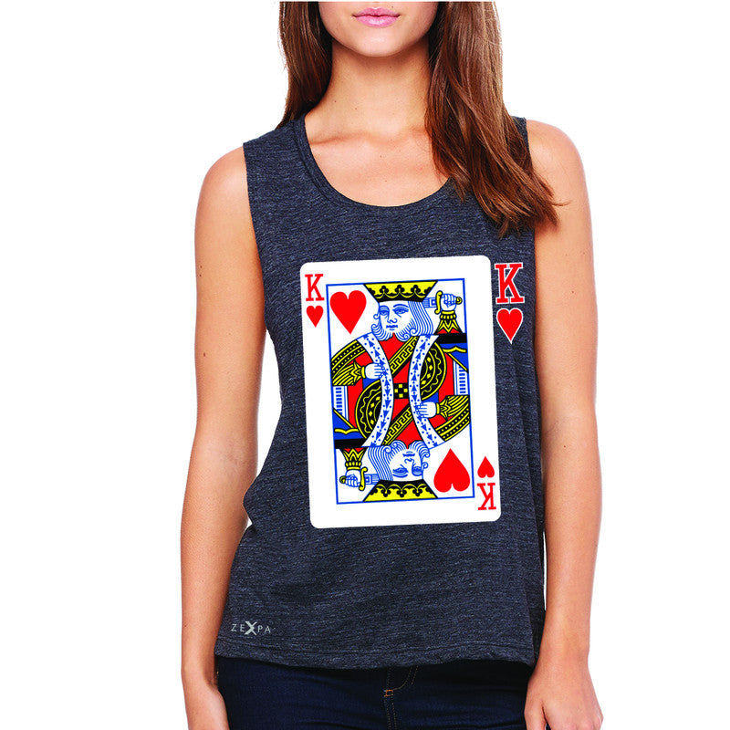 Playing Cards King Women's Muscle Tee Couple Matching Deck Feb 14 Sleeveless - Zexpa Apparel - 1