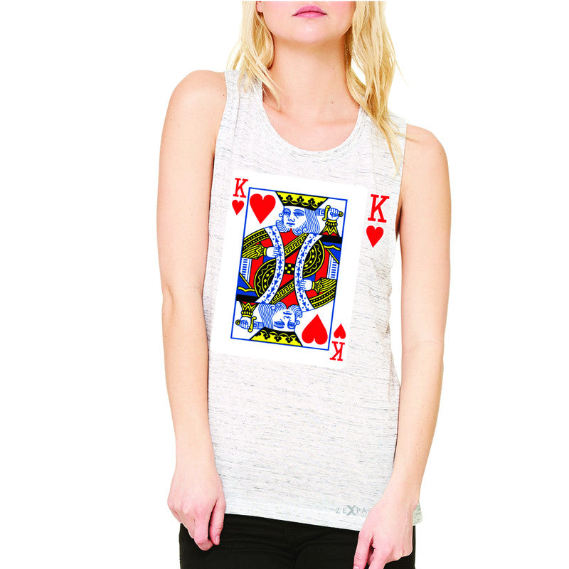 Playing Cards King Women's Muscle Tee Couple Matching Deck Feb 14 Sleeveless - Zexpa Apparel - 5