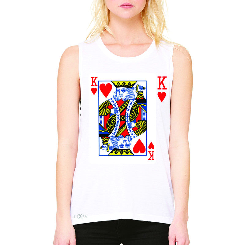 Playing Cards King Women's Muscle Tee Couple Matching Deck Feb 14 Sleeveless - Zexpa Apparel - 6