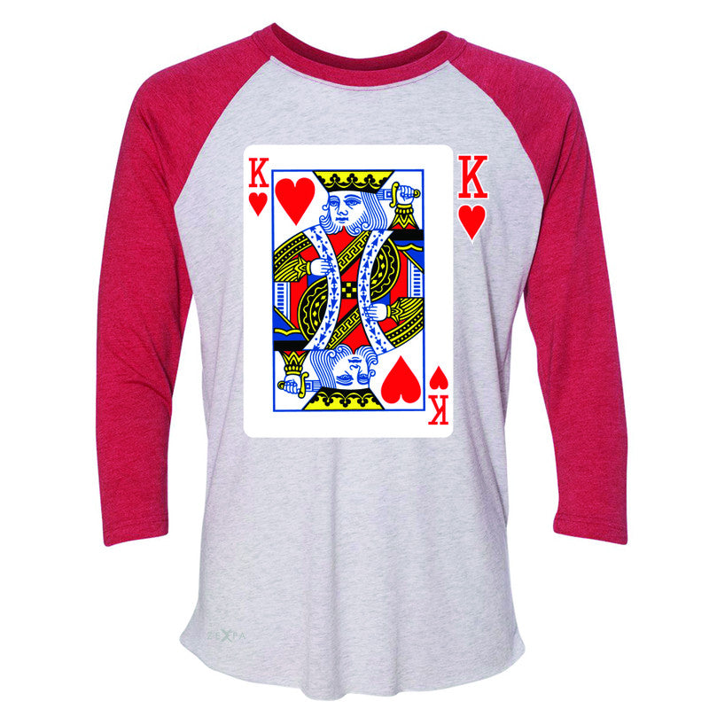 Playing Cards King 3/4 Sleevee Raglan Tee Couple Matching Deck Feb 14 Tee - Zexpa Apparel - 2