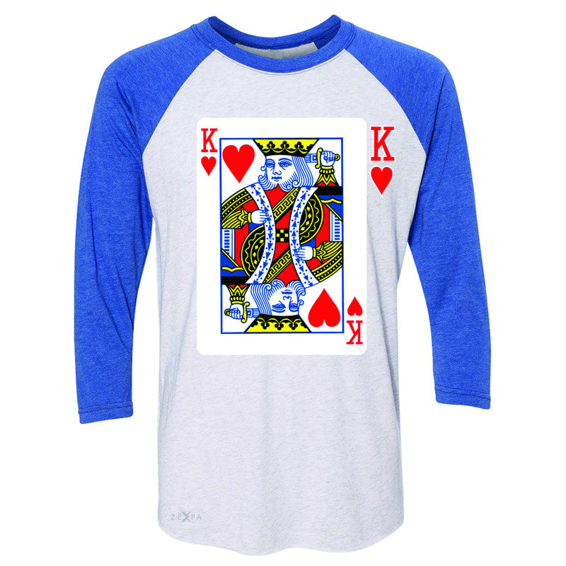 Playing Cards King 3/4 Sleevee Raglan Tee Couple Matching Deck Feb 14 Tee - Zexpa Apparel - 3