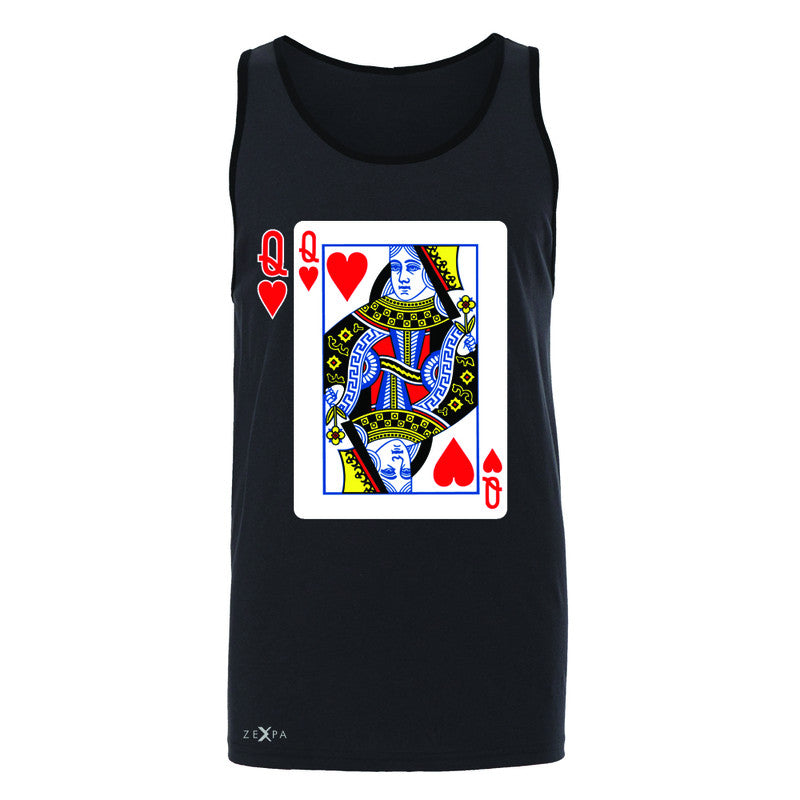 Playing Cards Queen Men's Jersey Tank Couple Matching Deck Feb 14 Sleeveless - Zexpa Apparel - 3