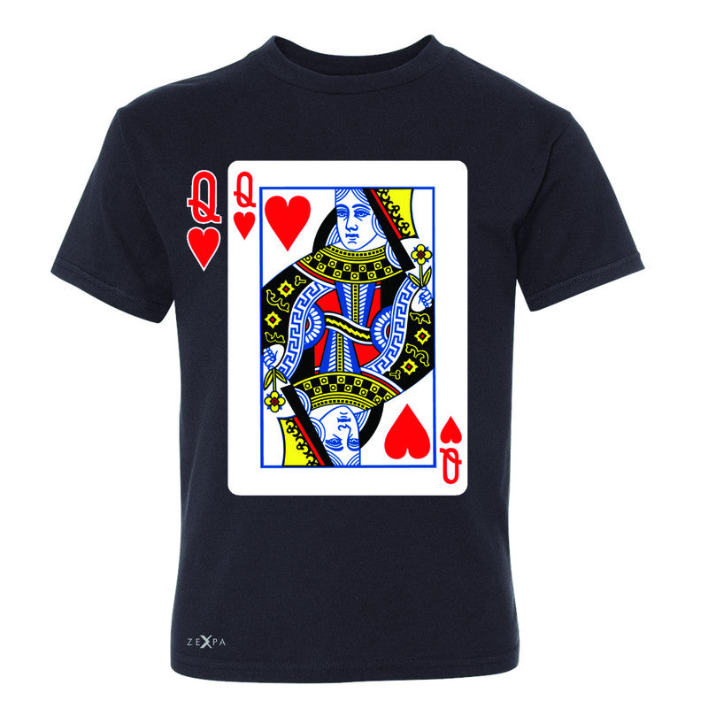 Playing Cards Queen Youth T-shirt Couple Matching Deck Feb 14 Tee - Zexpa Apparel - 1