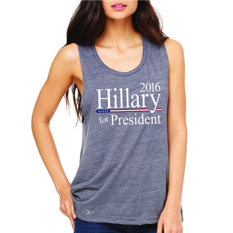 Hillary  for President 2016 Campaign Women's Muscle Tee Politics Sleeveless - Zexpa Apparel - 2