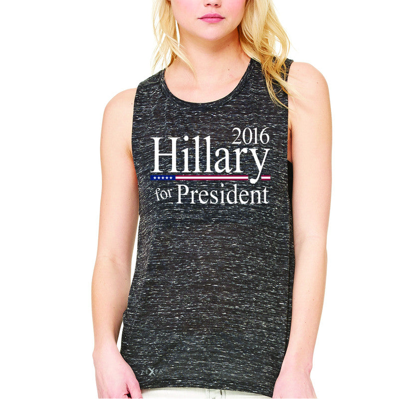 Hillary  for President 2016 Campaign Women's Muscle Tee Politics Sleeveless - Zexpa Apparel - 3