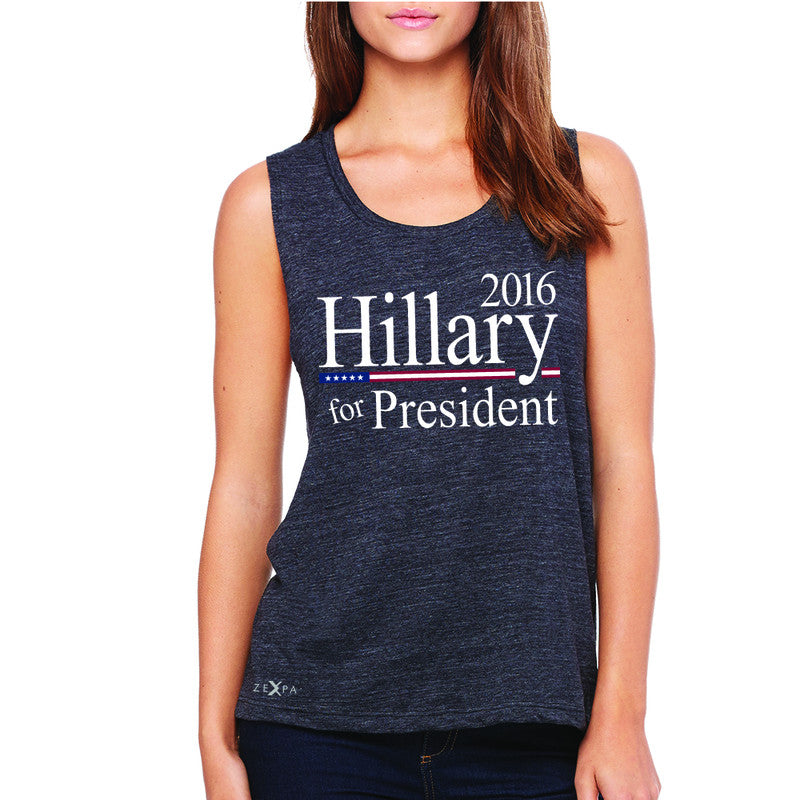 Hillary  for President 2016 Campaign Women's Muscle Tee Politics Sleeveless - Zexpa Apparel - 1