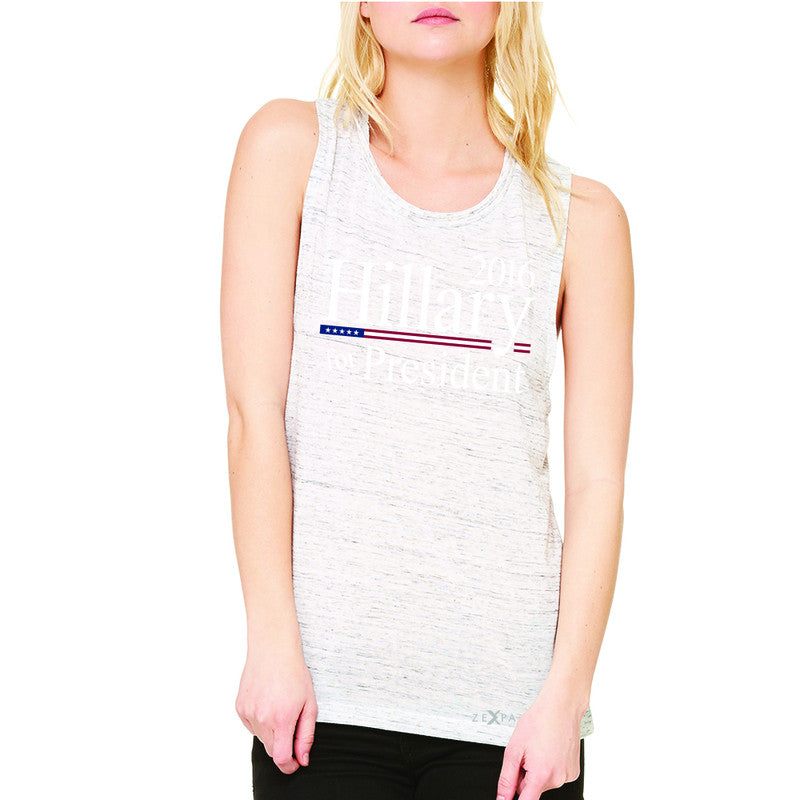 Hillary  for President 2016 Campaign Women's Muscle Tee Politics Sleeveless - Zexpa Apparel - 5