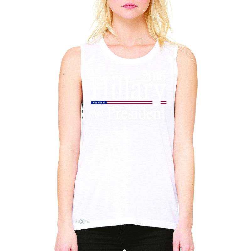 Hillary  for President 2016 Campaign Women's Muscle Tee Politics Sleeveless - Zexpa Apparel - 6