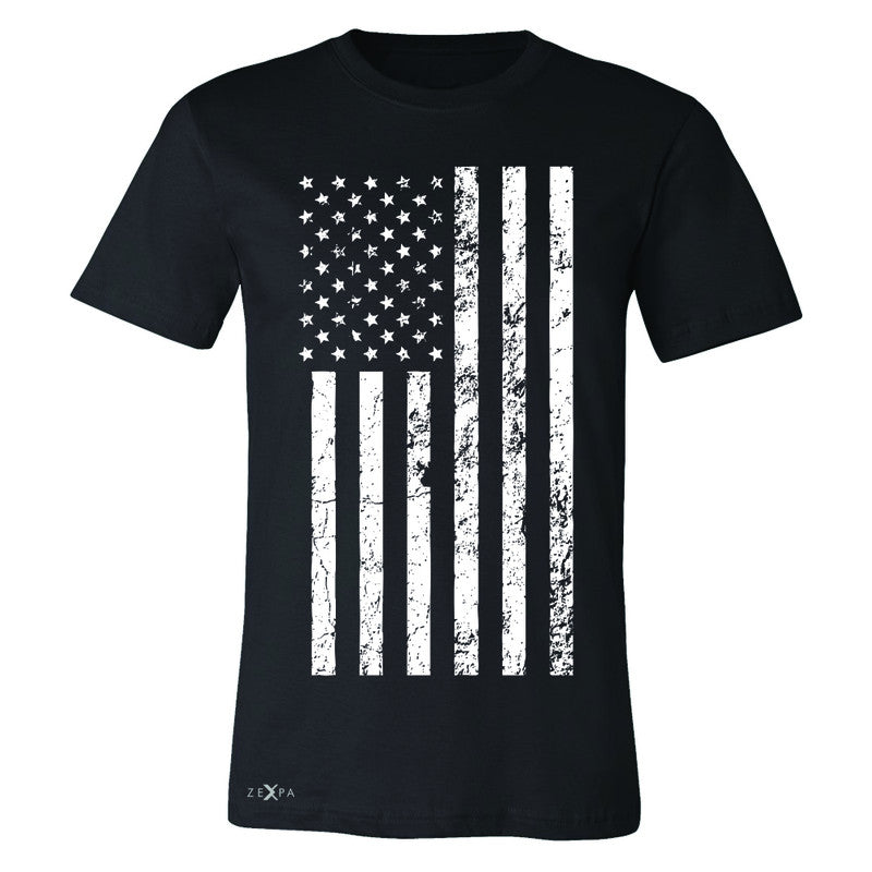 Distressed White American Flag Men's T-shirt Patriotic July,4 Tee - Zexpa Apparel Halloween Christmas Shirts