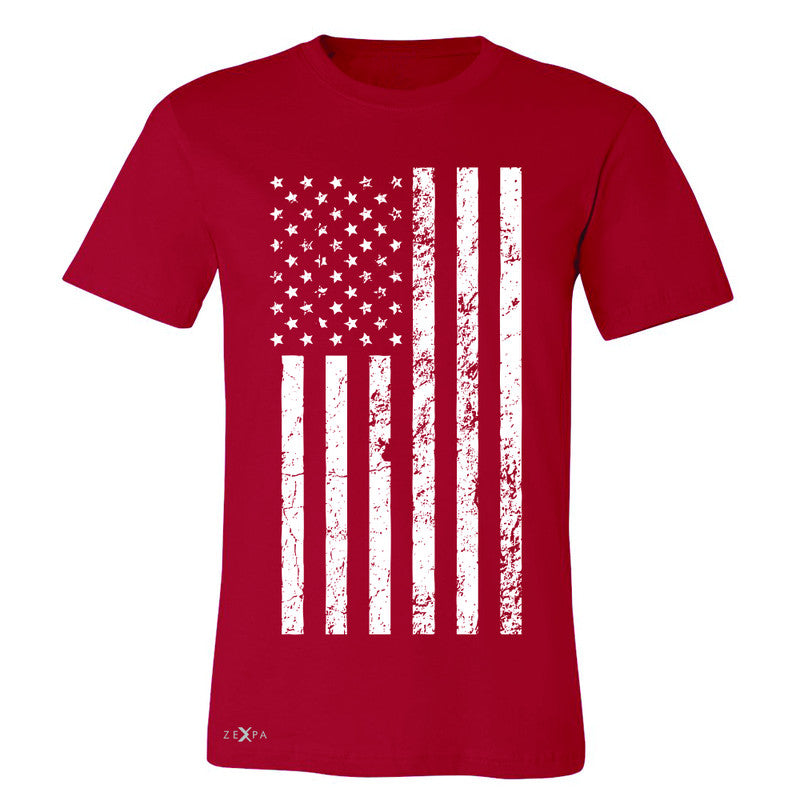 Distressed White American Flag Men's T-shirt Patriotic July,4 Tee - Zexpa Apparel Halloween Christmas Shirts