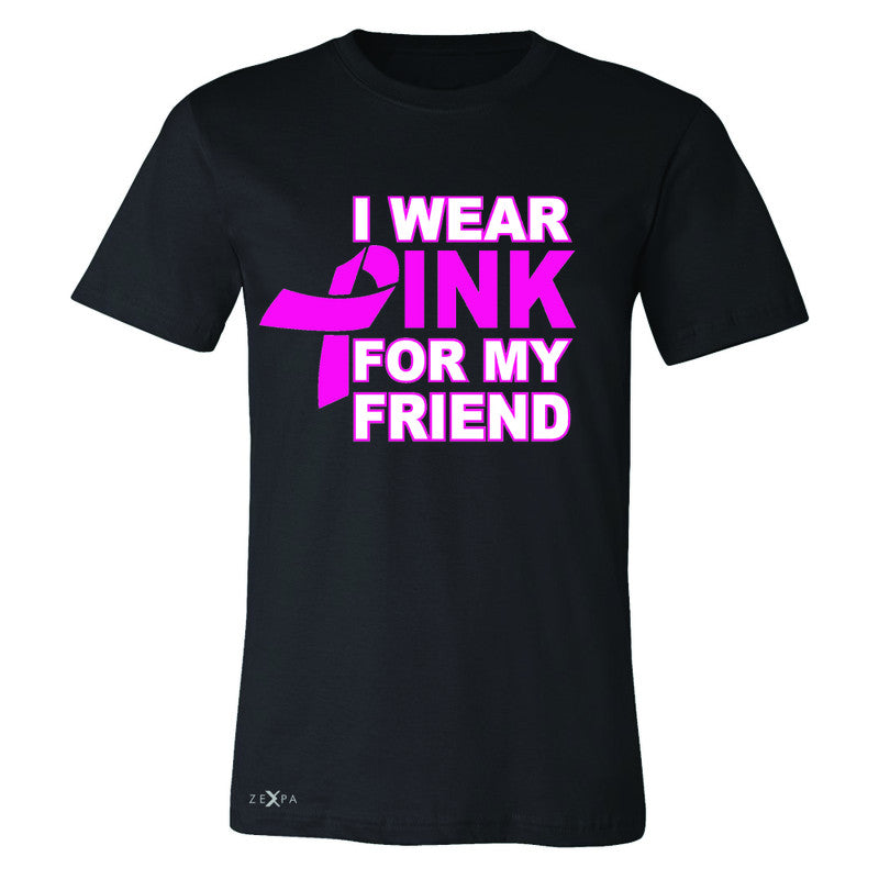 I Wear Pink For My Friend Men's T-shirt Breast Cancer Awareness Tee - Zexpa Apparel - 1