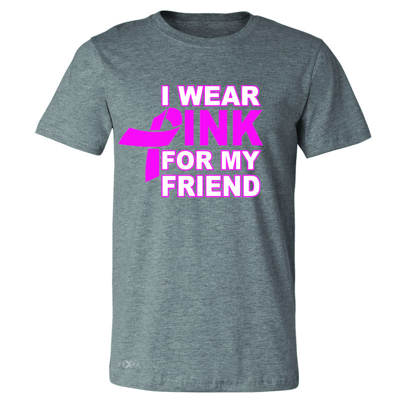 I Wear Pink For My Friend Men's T-shirt Breast Cancer Awareness Tee - Zexpa Apparel - 3