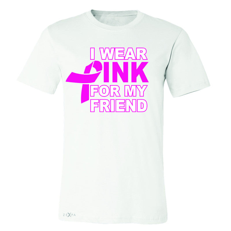 I Wear Pink For My Friend Men's T-shirt Breast Cancer Awareness Tee - Zexpa Apparel - 6
