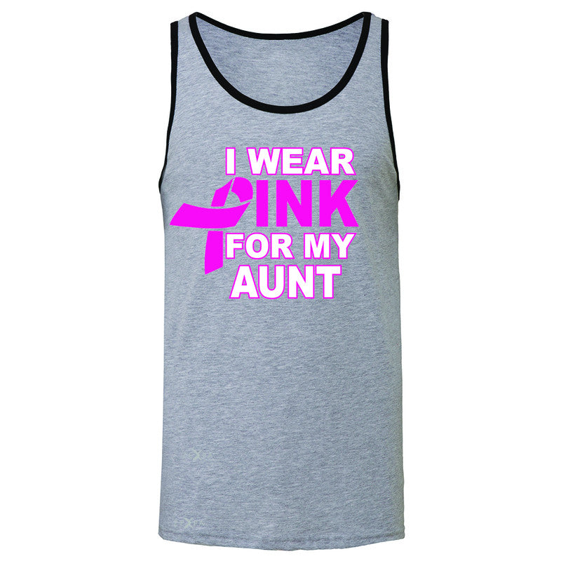 I Wear Pink For My Aunt Men's Jersey Tank Breast Cancer Awareness Sleeveless - Zexpa Apparel - 2