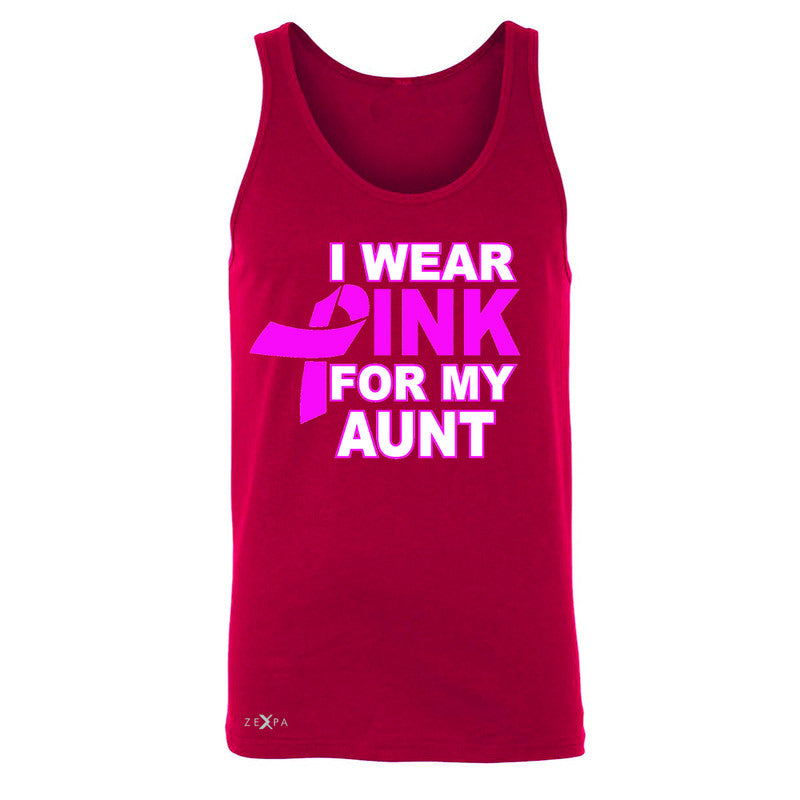I Wear Pink For My Aunt Men's Jersey Tank Breast Cancer Awareness Sleeveless - Zexpa Apparel - 4