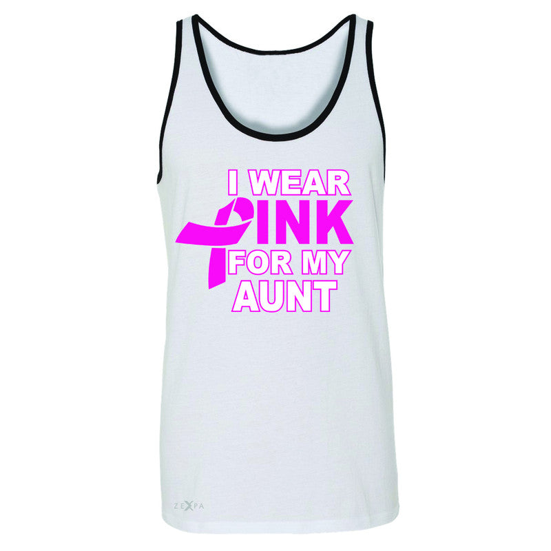 I Wear Pink For My Aunt Men's Jersey Tank Breast Cancer Awareness Sleeveless - Zexpa Apparel - 6