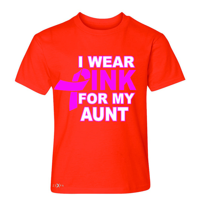 I Wear Pink For My Aunt Youth T-shirt Breast Cancer Awareness Tee - Zexpa Apparel - 2