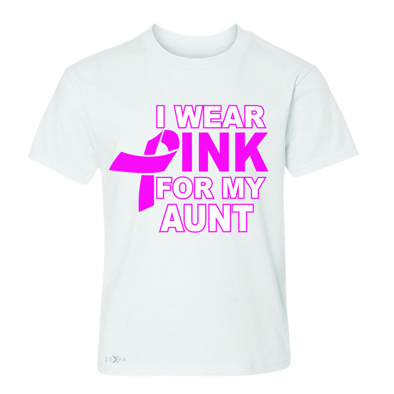 I Wear Pink For My Aunt Youth T-shirt Breast Cancer Awareness Tee - Zexpa Apparel - 5