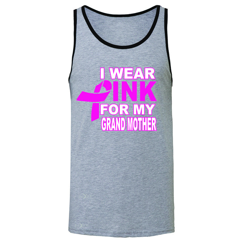 I Wear Pink For My Grand Mother Men's Jersey Tank Breast Cancer Awareness Sleeveless - Zexpa Apparel - 2